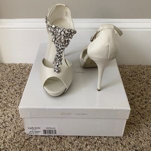 Wonder by Jenny Packham Ivory Satin Peep Toe